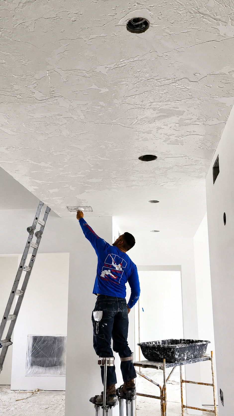 Artisan Applying Ceiling Texture